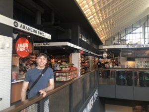 Checking out the newly updated Essex Market in the lower east side. You'll have a hard time picking out what to eat with all these great options.