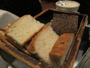 More like a bread tray - we love grabbing a seat at the bar for dinner at Becco in midtown.
